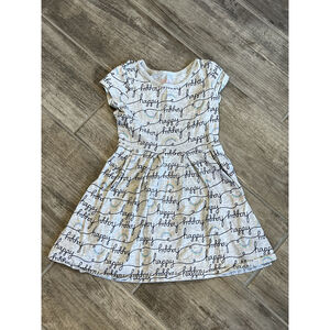 Jumping Beans Happy Rainbows Dress Girls Short Sleeve Gray Size 6